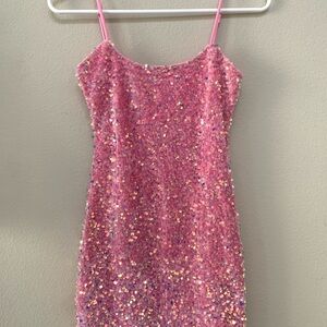 Sparkling Pink Sequin Kids Dress